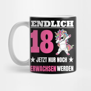 Endlich 18 Geburtstag Frauen Dabbing Einhorn Mug